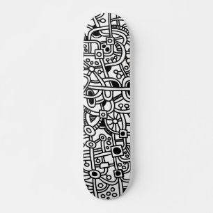Metropolis I - Svartvit Old School Skateboard Bräda 18 Cm