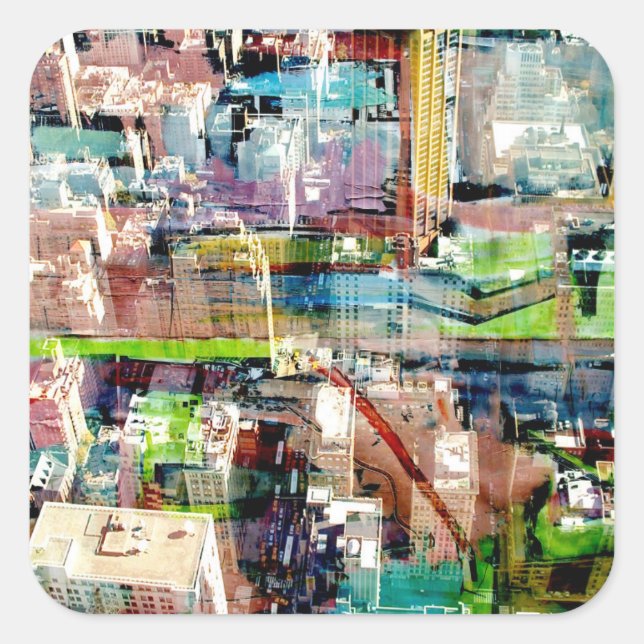 Metropolis II Fyrkantigt Klistermärke (Framsida)