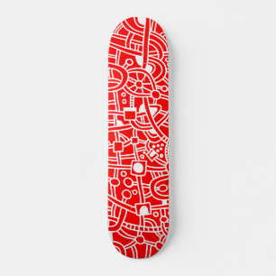 Metropolis II - vit på rött Skateboard Bräda 21,5 Cm