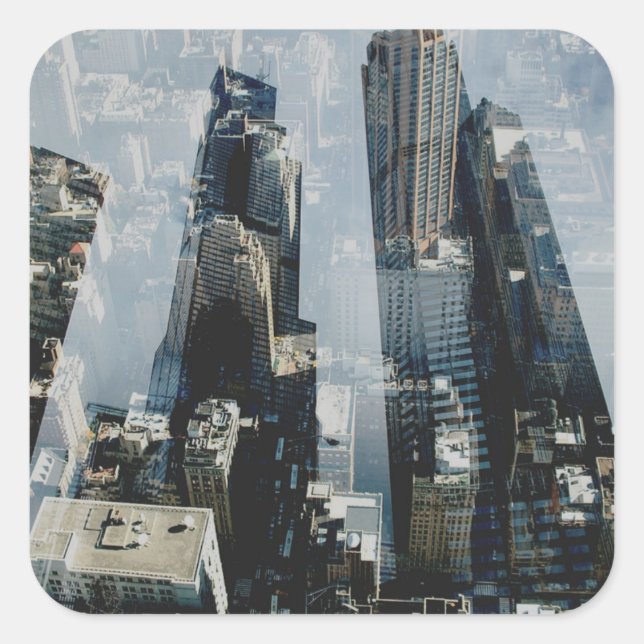 Metropolis III Fyrkantigt Klistermärke (Framsida)