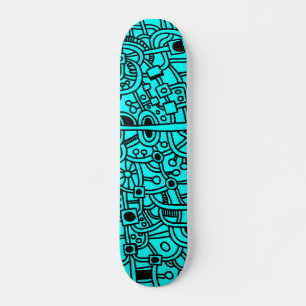Metropolis III - svart på cyan Skateboard Bräda 20,5 Cm