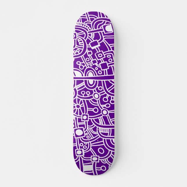Metropolis III - Vit om Lila Skateboard Bräda 20,5 Cm (Framsida)