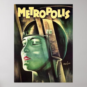 Metropolis Robotkvinna Vintage Filmplakat – 1920 Poster