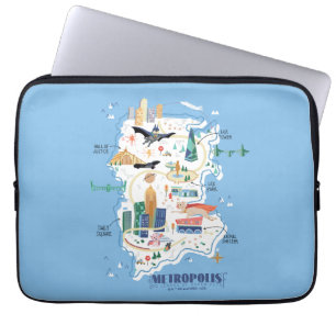 Metropolis Story Bok Karta Laptop Fodral