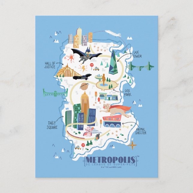 Metropolis Story Book Karta Vykort (Framsida)