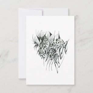 Metropolis Svart Vitt Abstrakt Tribal Tatuering Ko Tack Kort