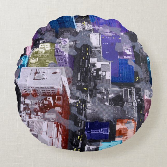 Metropolis VIIII Rund Kudde (Framsidan)