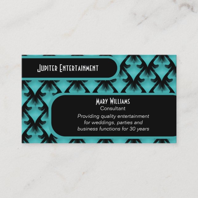 Metropolitan Glam Affärskort, Electric Teal Visitkort (Framsida)