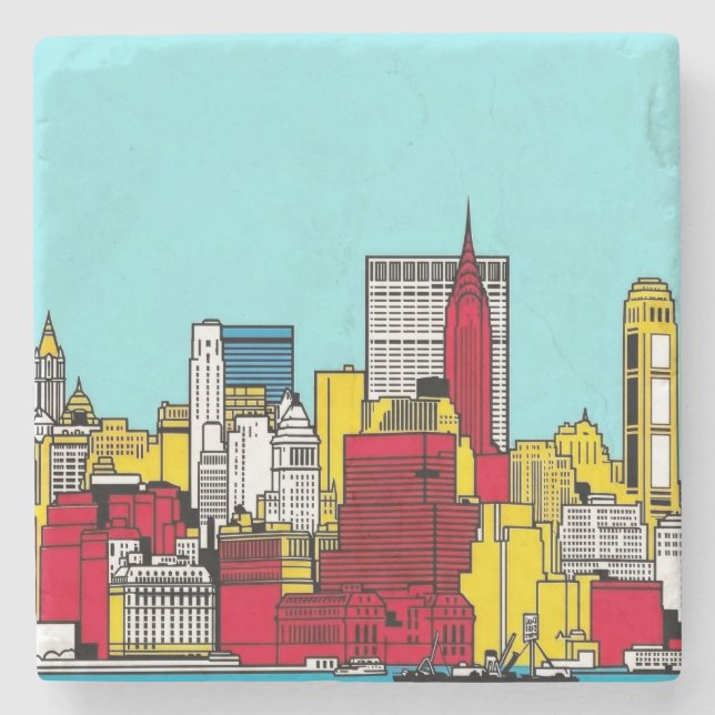 Metropolitan Skyline Urban Arkitektur Resor Stenunderlägg (Framsidan)