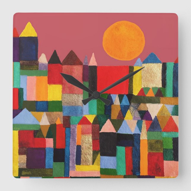 METROPOS CASTLE OCH SOL FYRKANTIG KLOCKA (Framsida)