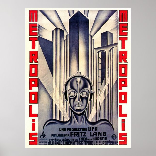 METROPOS Classic Movie Poster av Fritz Lang 1927 (Framsidan)
