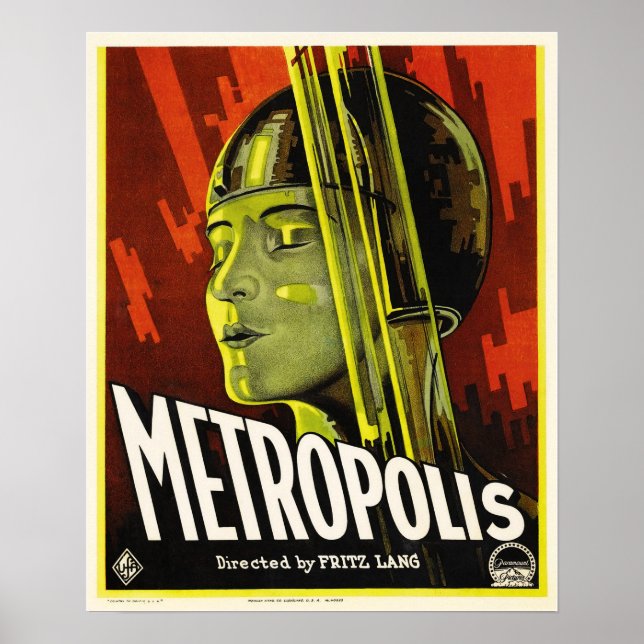 METROPOS Directed by Fritz Lang 1927 Old Film Poster (Framsidan)