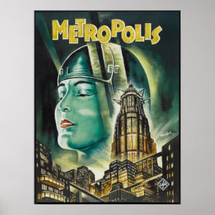METROPOS Fritz Lang Sci-Fi Drama 1927 Old Film Poster