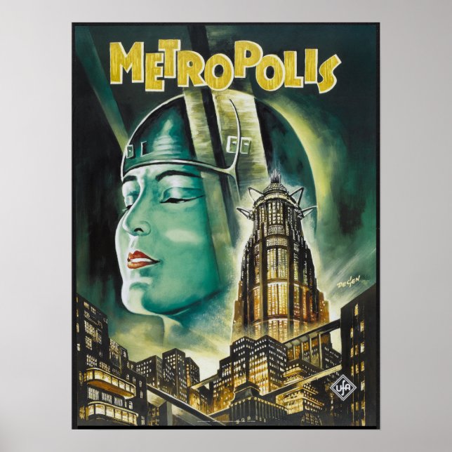 METROPOS Fritz Lang Sci-Fi Drama 1927 Old Film Poster (Framsidan)
