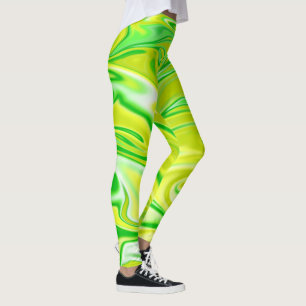 "Mety Dream: The Soft Swirls of Grönt Marble" Leggings