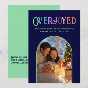 Mety Fresh Julafton Baby Birth Announcement Photo Julkort