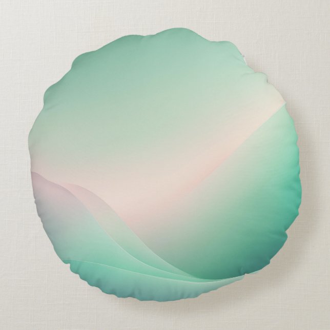 Mety Grönt Ro AI art Rund Kudde (Baksidan)