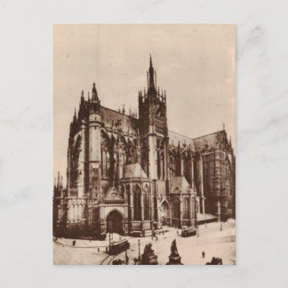 Metz Cathedral Frankrike Replica 1930 Vykort
