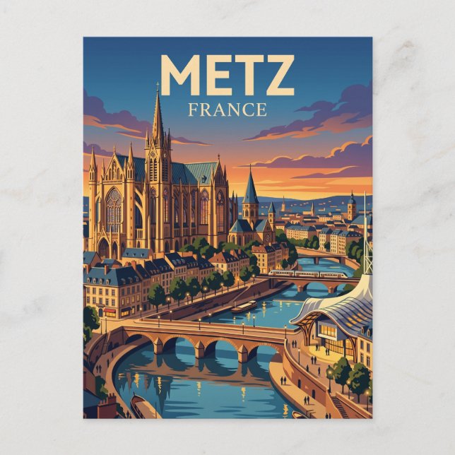 Metz Frankrike Vykort (Framsida)