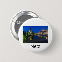 Metz Temple Neuf Frankrike Night Moselle Souvenir Knapp