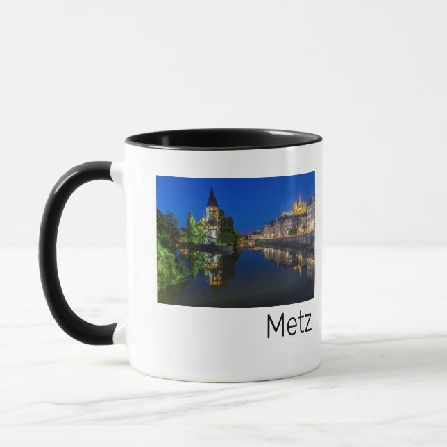 Metz Temple Neuf Frankrike Night Moselle Souvenir Mugg (Vänster)