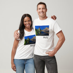 Metz Temple Neuf Frankrike Night Moselle Souvenir T Shirt
