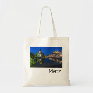 Metz Temple Neuf Frankrike Night Moselle Souvenir Tygkasse