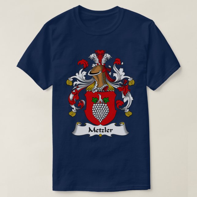Metzler Jackar Arm Family Crest T Shirt (Design framsida)