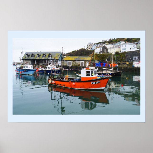 Mevagissey-hamnen i Cornwall Poster (Framsidan)