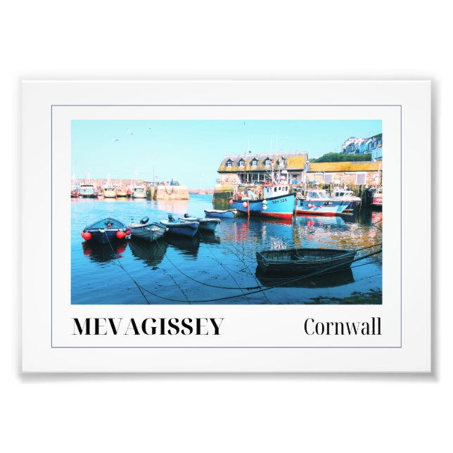 Mevagissey Harbour, Cornwall Fototryck (Framsidan)