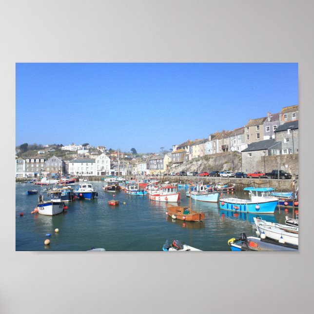 Mevagissey i Cornwall Poster (Framsidan)