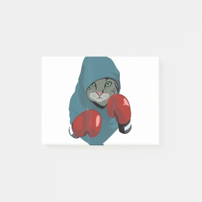 Mew Boxing Cat Post-it Block (Framsida)