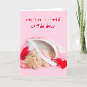Mew vänder upp och ned på kattunge helgkort