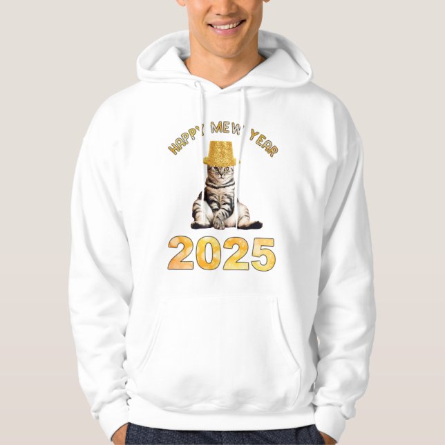Mew Year 2025 i lycklig Hoodie (Framsida)