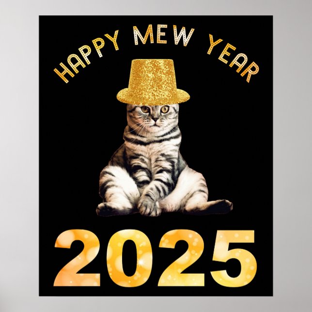 Mew Year 2025 i lycklig Poster (Framsidan)