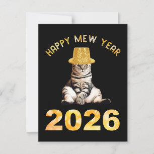 Mew Year 2026 i lycklig Vykort