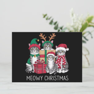 Mewig jul katt jul kul kattälskare  julkort