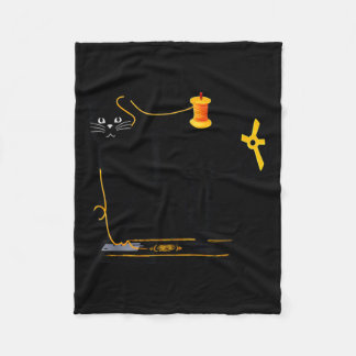 Mewing Machine Funny Quilting Craft Lover Quilter Fleecefilt