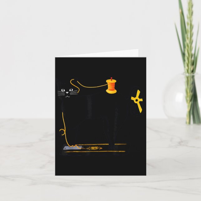 Mewing Machine Funny Quilting Craft Lover Quilter Kort (Framsida)