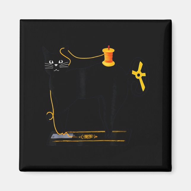 Mewing Machine Funny Quilting Craft Lover Quilter Magnet (Framsidan)