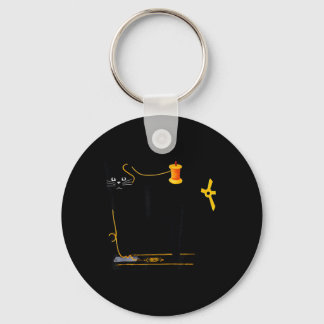 Mewing Machine Funny Quilting Craft Lover Quilter Nyckelring