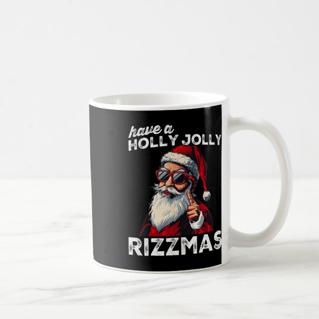 Mewing Santa Mew Funny Santa Meme Rizz Rizzmas Chr Kaffemugg (Höger)