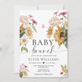 Mews Solrosblomma Hösthösten Baby Brunch Inbjudningar