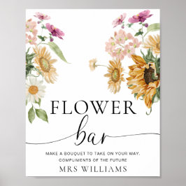 Mews Solrosblommans Blommigt Flower Pub Poster