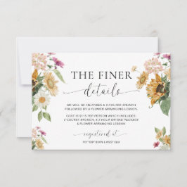 Mews Sunflower Höst Baby Shower Detaljerad Kort