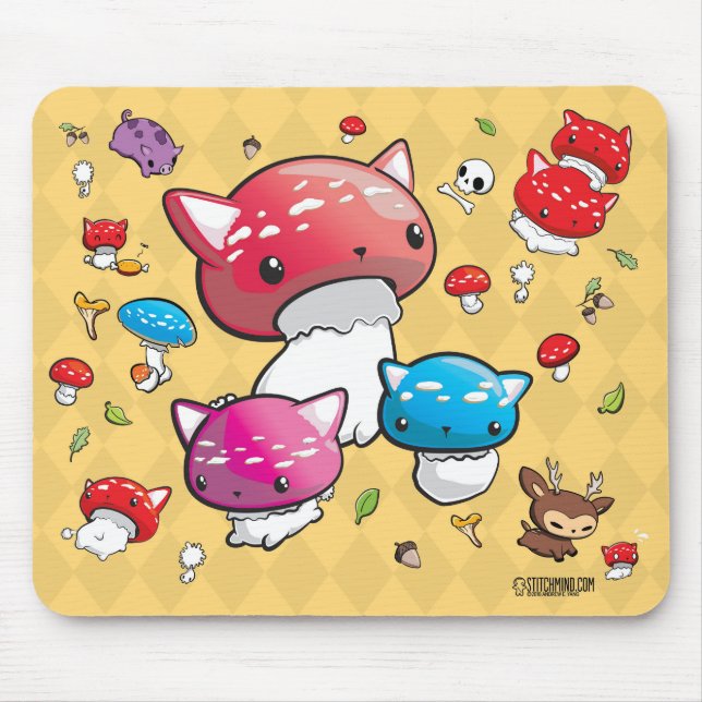 Mewshroom dekoration Mousepad Musmatta (Framsidan)