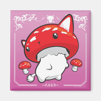 Mewshroom rosa magnet Söt kattsvamp