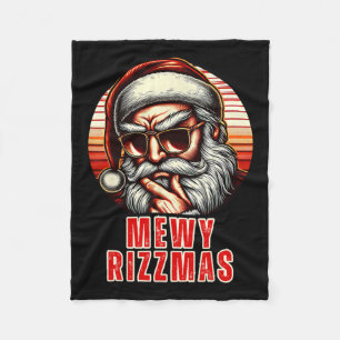 Mewy Rizzmas Funny Santa Mewing Joke Rizz Manar Ch Fleecefilt