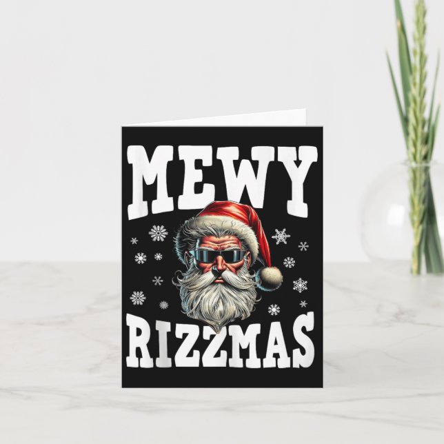 Mewy Rizzmas Kids Tonåringar Funny God jul Sant Kort (Framsida)