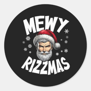 Mewy Rizzmas Kids Tonåringar Funny God jul Sant Runt Klistermärke